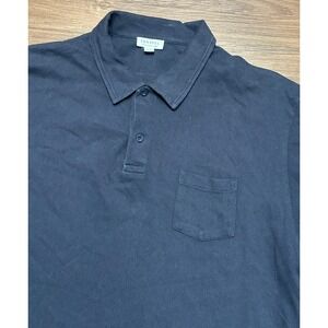 SUNSPEL Riviera Navy Blue Textured Polo Shirt Men's Sz XXL Made in Portugal